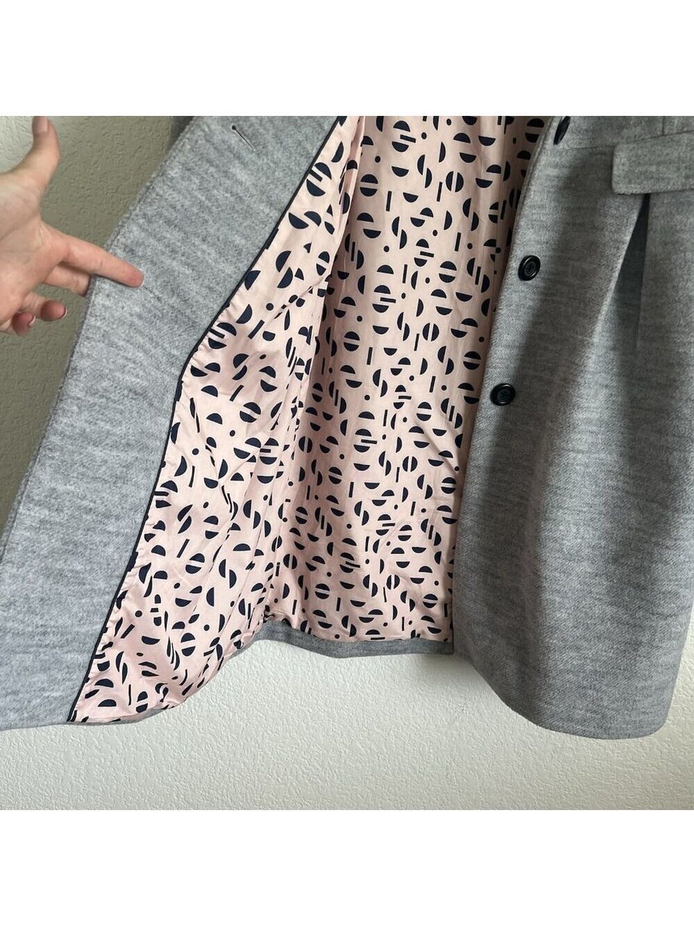 Nümph Size 38 Grey Long Winter Coat Feminine - Picture 5 of 7